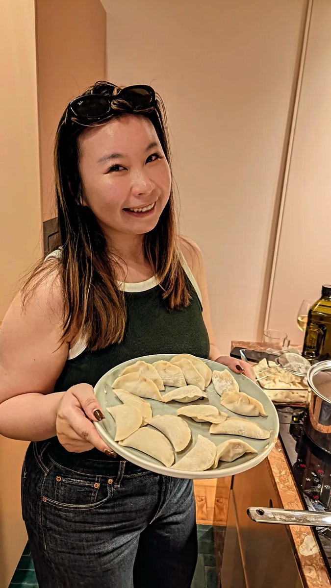 Plate of finished dumplings