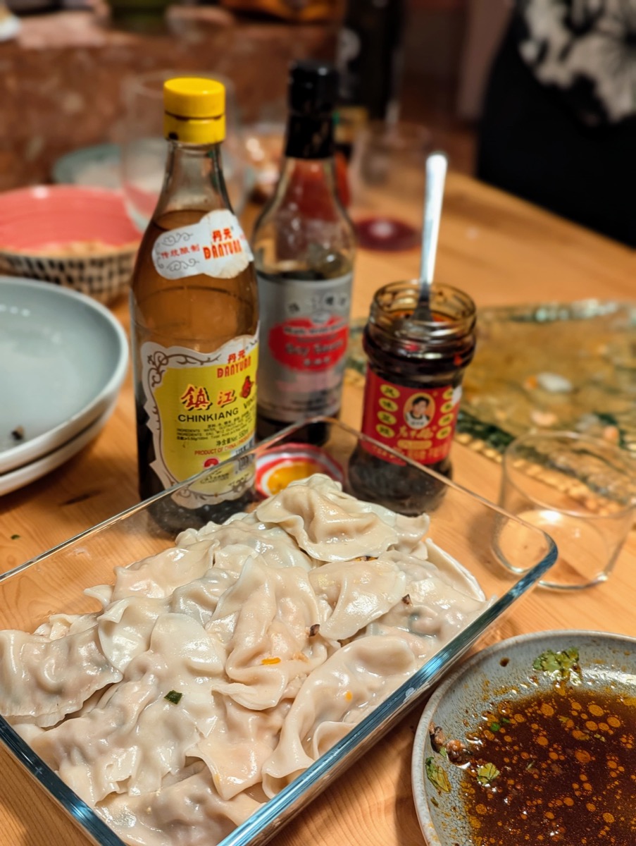 Dumplings with sauces